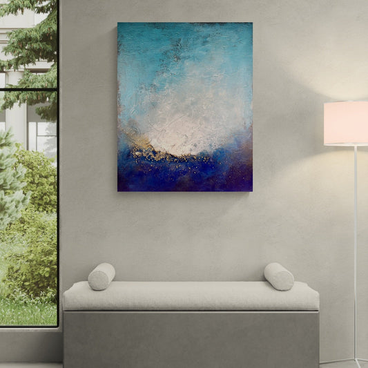 oceanic abstract sea foam painting by Clémentine Daudier Art