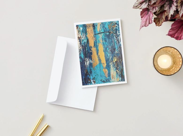 Festive Gold on Blue